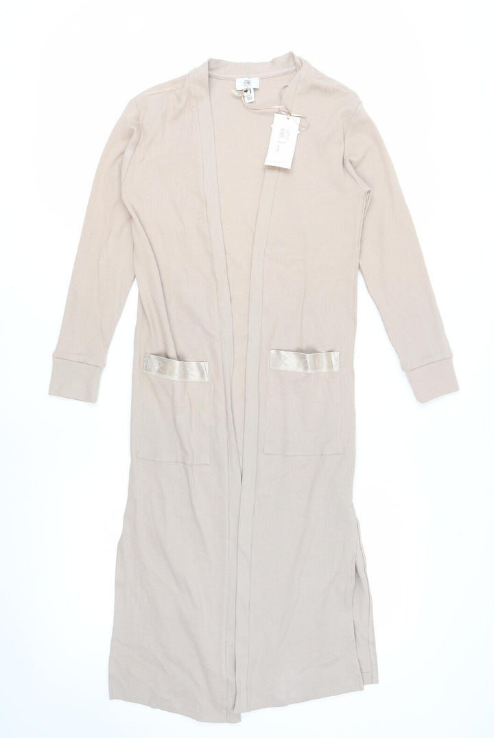River Island Women's Beige Long Coatigan Size S Petites