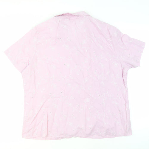 Damart Women's Pink Button-Up Shirt Size 18