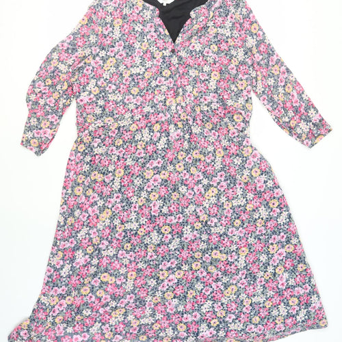Cotton Traders Women's Pink Floral Shift Dress Size 22