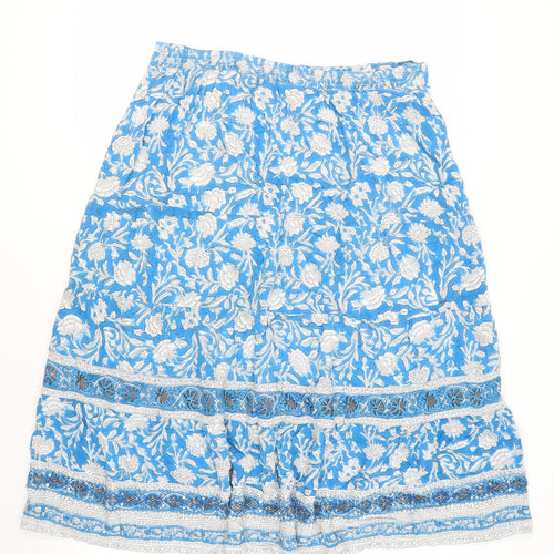 Monsoon Women's Blue Floral Peasant Skirt XL