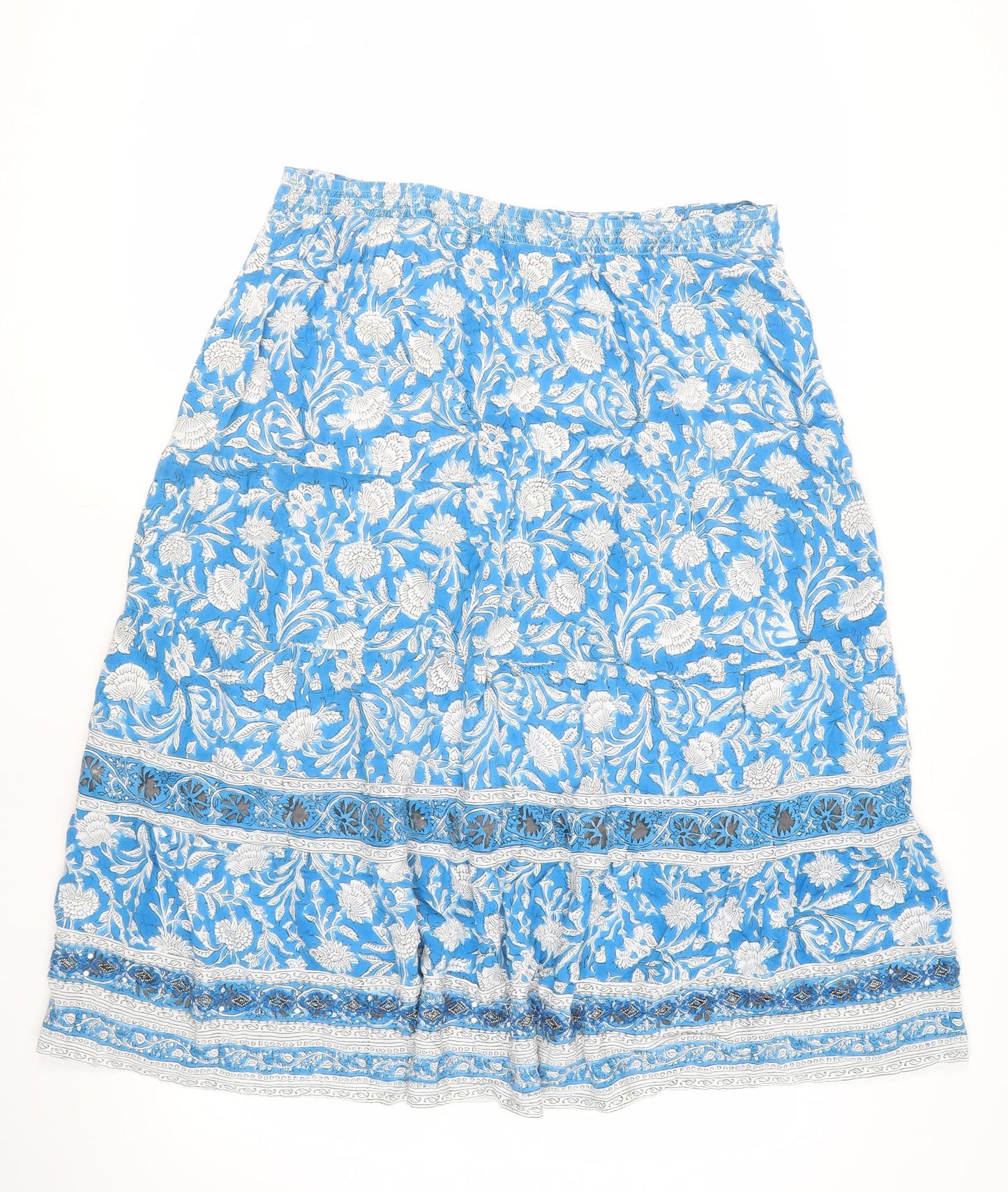 Monsoon Women's Blue Floral Peasant Skirt XL