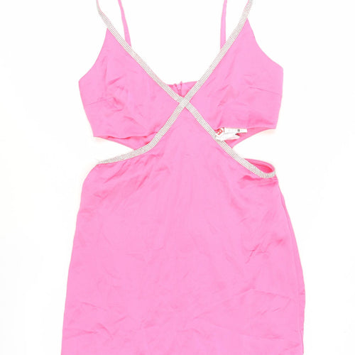 Stradivarius Pink Bodycon Dress Women Size 14