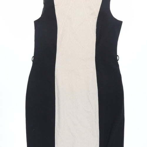 Next Women’s Black Beige Colourblock Sheath Dress 16