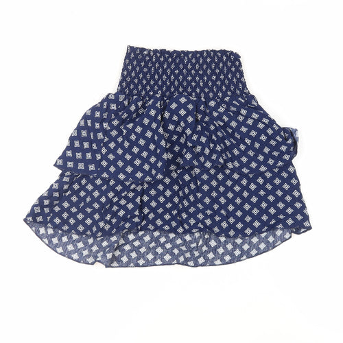 H&M Women's Blue Geometric Short Skirt, Size 10