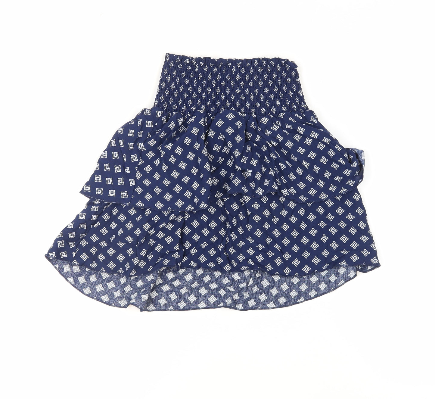 H&M Women's Blue Geometric Short Skirt, Size 10