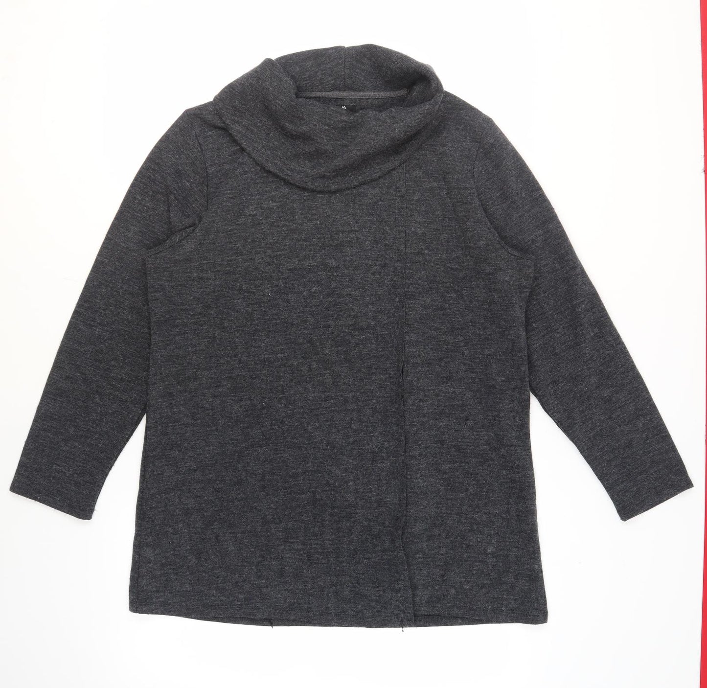 TIGI Women's Grey Cowl Neck Long Sleeve Top