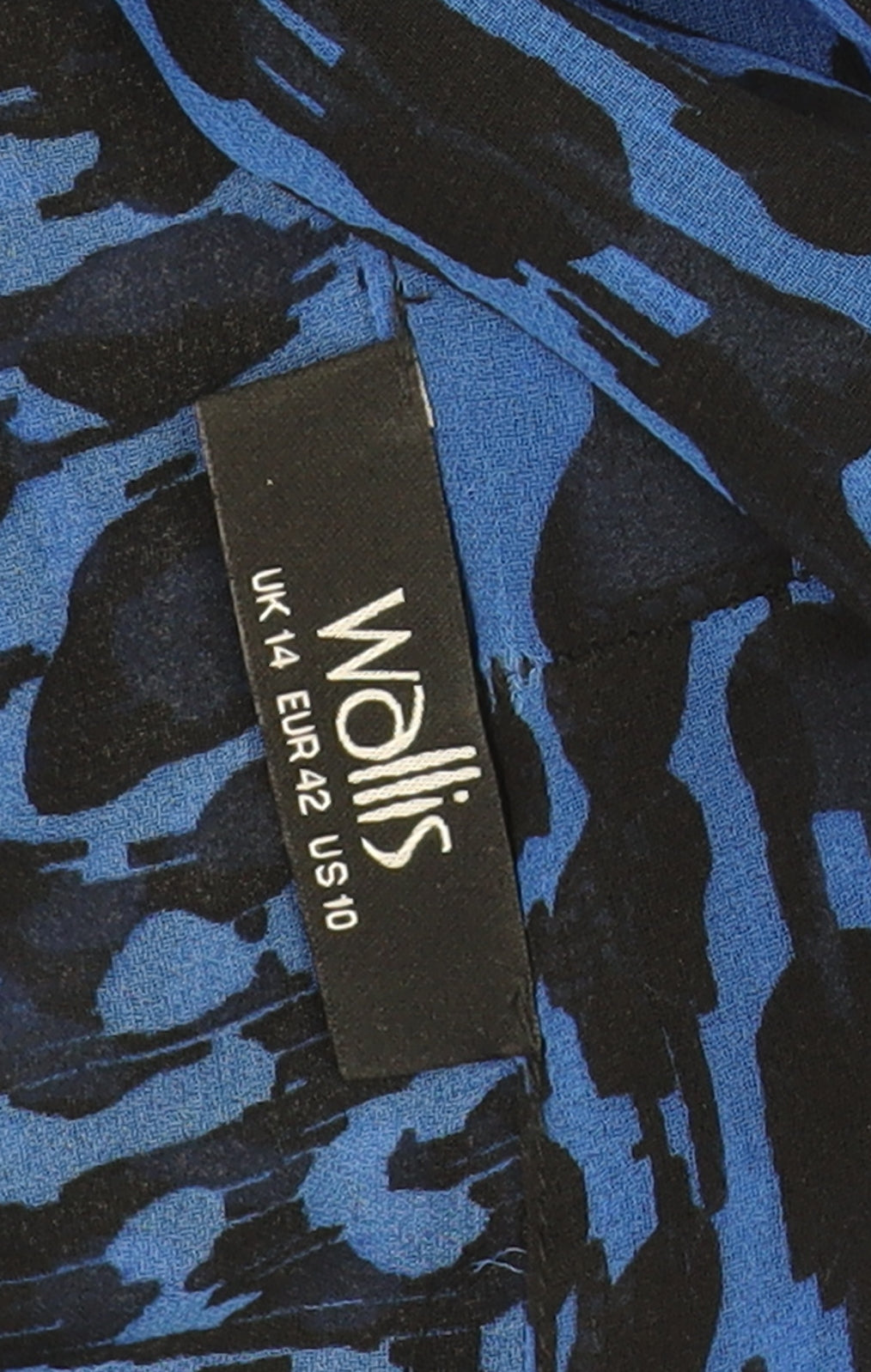 Wallis Women's Blue Leopard Print Dress Size 14