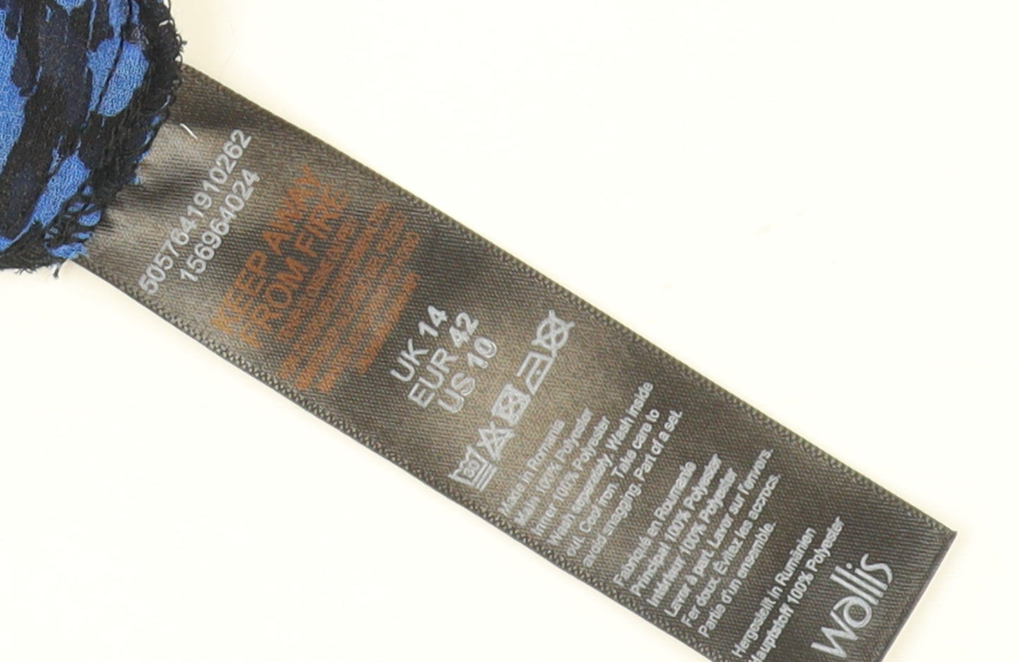 Wallis Women's Blue Leopard Print Dress Size 14