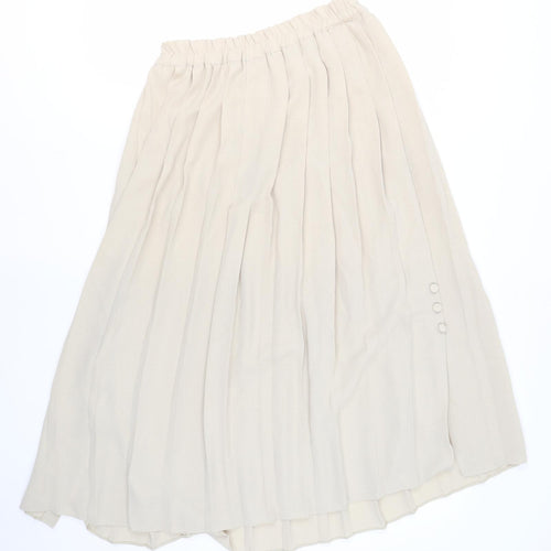 Stephen Women's Beige Midi Pleated Skirt, Size 6