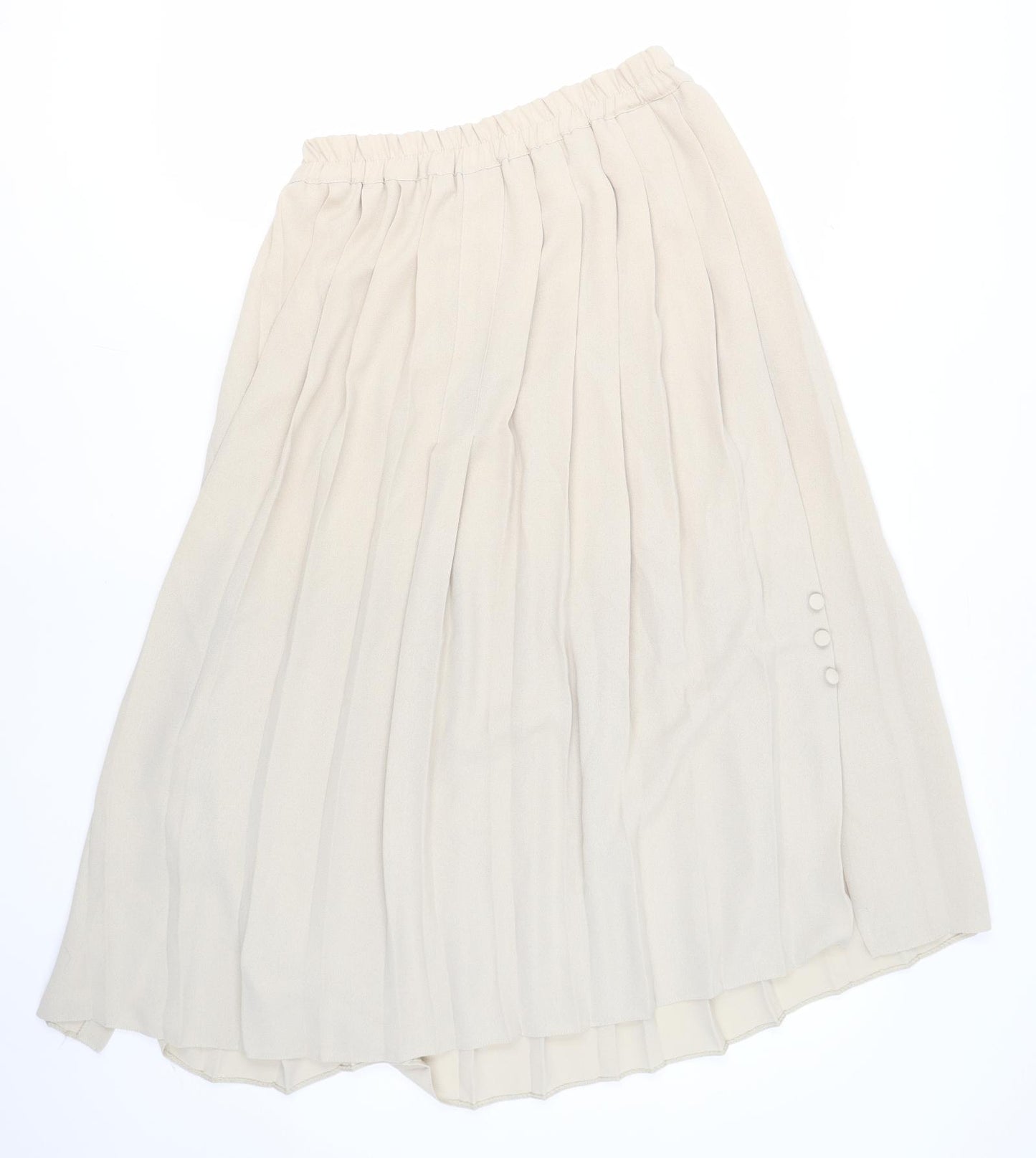 Stephen Women's Beige Midi Pleated Skirt, Size 6