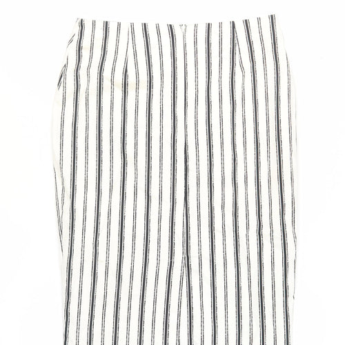 Marks and Spencer Women's White Striped Pencil Skirt UK 10