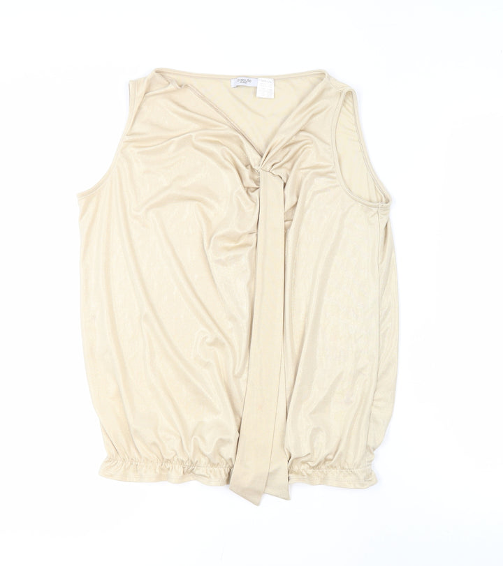 La Redoute Beige Sleeveless Blouse for Women Size 14