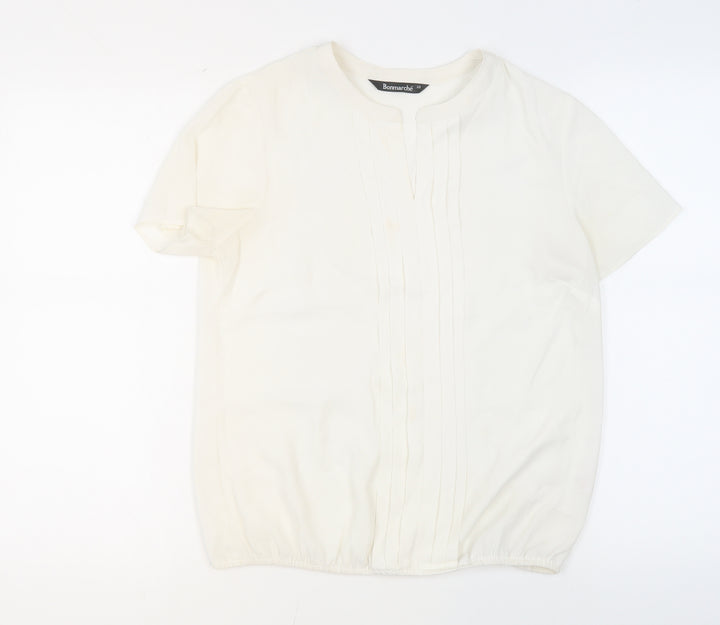 Bonmarché Women's White Blouse, Size 10, Casual Elegance