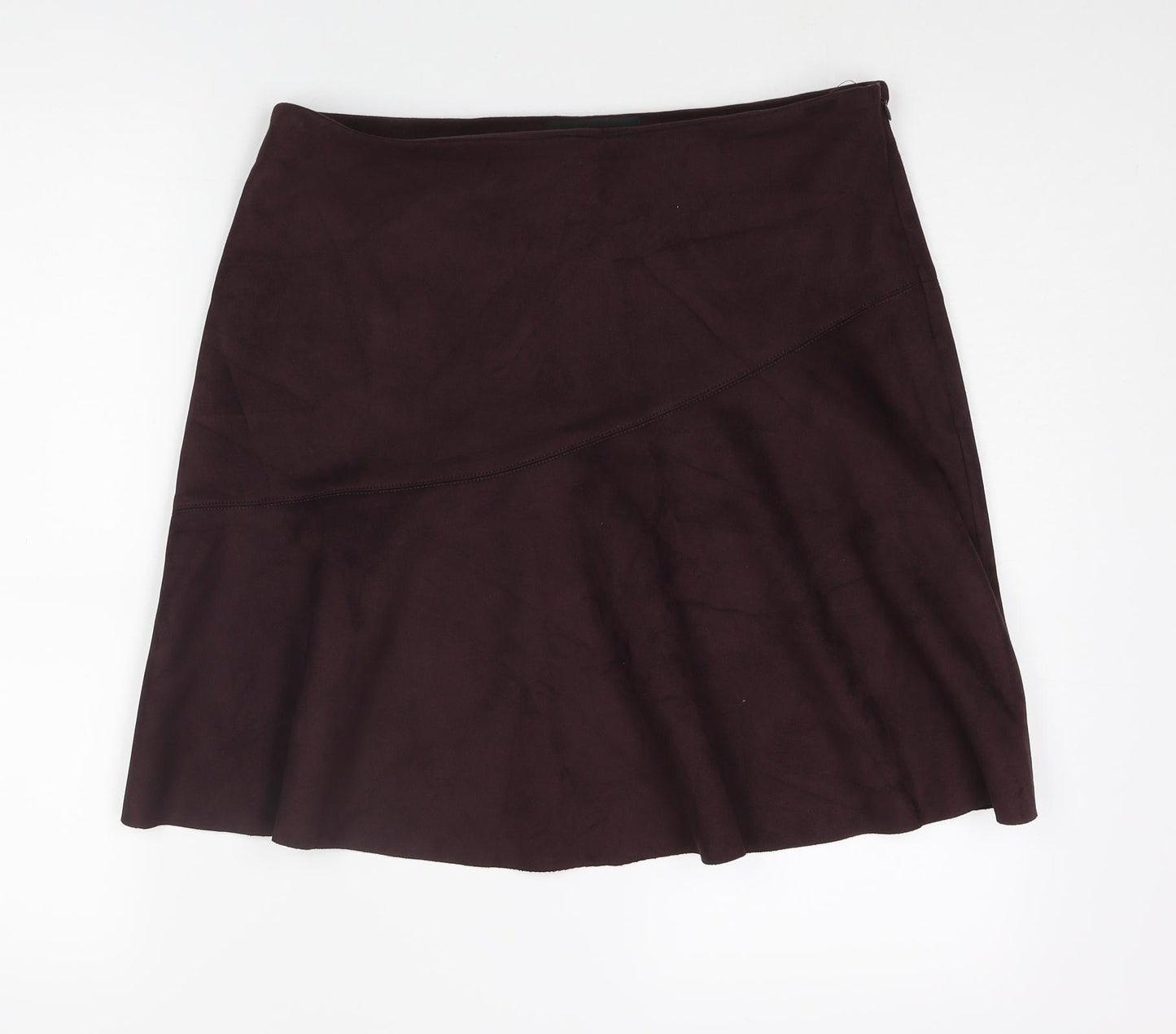 NEXT Womens Purple Polyester A-Line Skirt Size 12 Zip