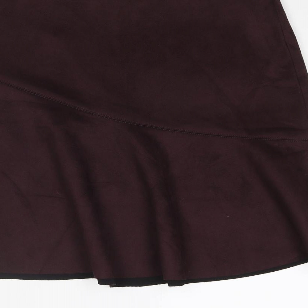 NEXT Womens Purple Polyester A-Line Skirt Size 12 Zip
