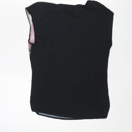 Ted Baker Womens Black Polyester Basic Blouse Size 4 Round Neck - Floral Print