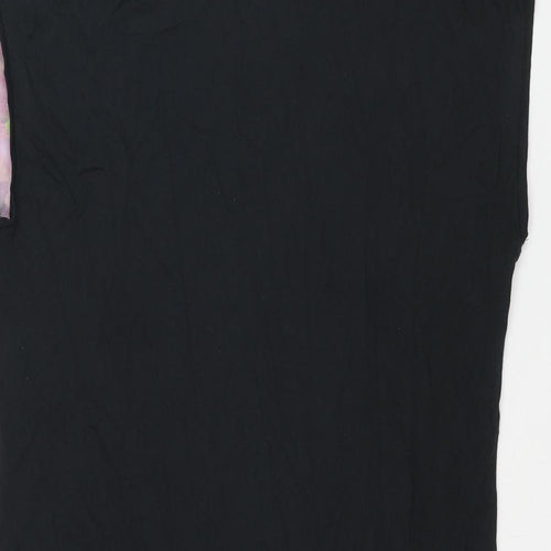 Ted Baker Womens Black Polyester Basic Blouse Size 4 Round Neck - Floral Print
