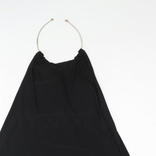 Boohoo Womens Black Polyester Camisole Blouse Size 8 Halter - Bull Ring Neck