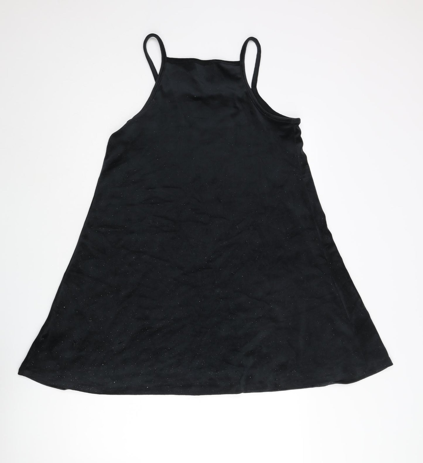 Juicy Couture Girls Black Polyester A-Line Size 15-16 Years Square Neck Pullover - Logo Glitter