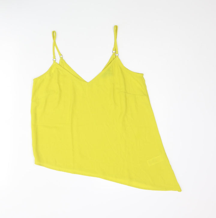 New Look Womens Yellow Polyester Camisole Blouse Size 12 V-Neck