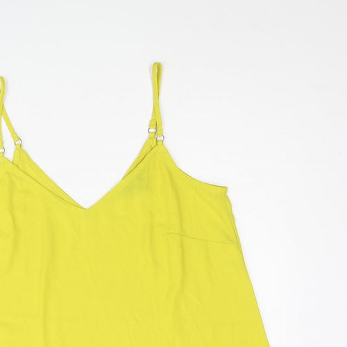 New Look Womens Yellow Polyester Camisole Blouse Size 12 V-Neck