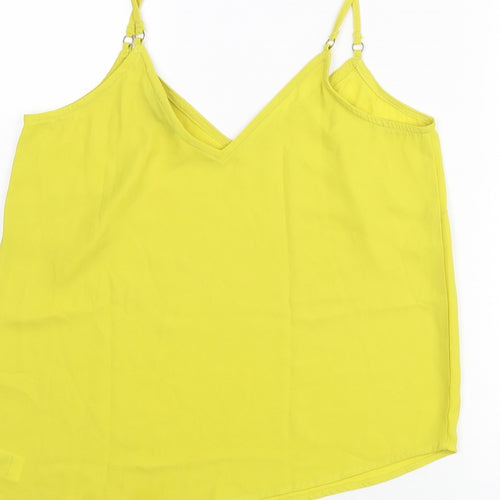 New Look Womens Yellow Polyester Camisole Blouse Size 12 V-Neck