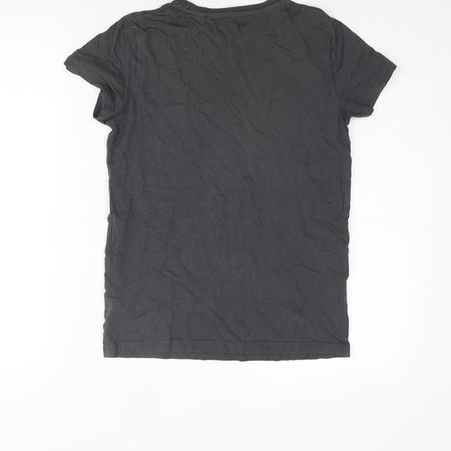 NEXT Boys Grey Cotton Basic T-Shirt Size 11 Years Round Neck Pullover - Minecraft Print