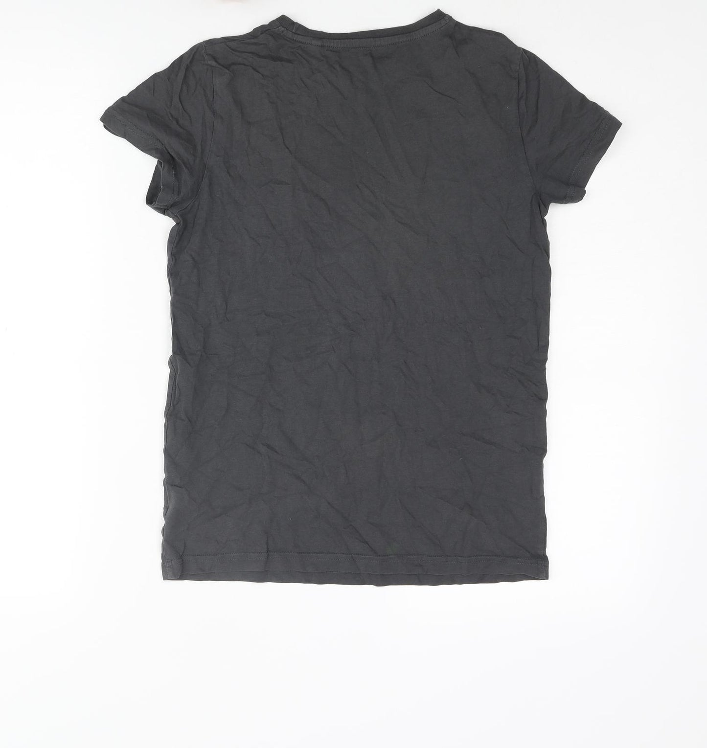 NEXT Boys Grey Cotton Basic T-Shirt Size 11 Years Round Neck Pullover - Minecraft Print