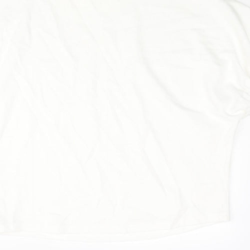 Zara Womens White Polyester Basic Blouse Size S Mock Neck