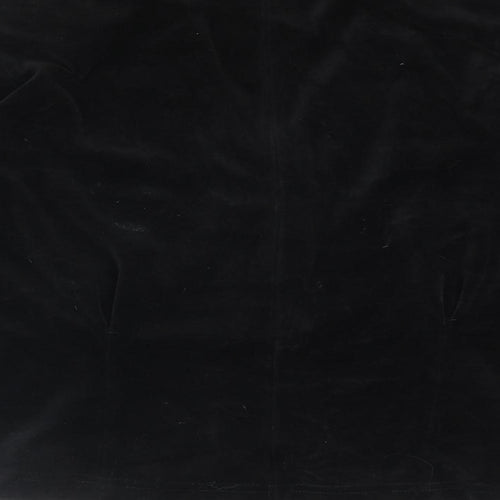 Naughty Womens Black Cotton Basic Blouse Size L V-Neck - Peplum Shoulder Pads