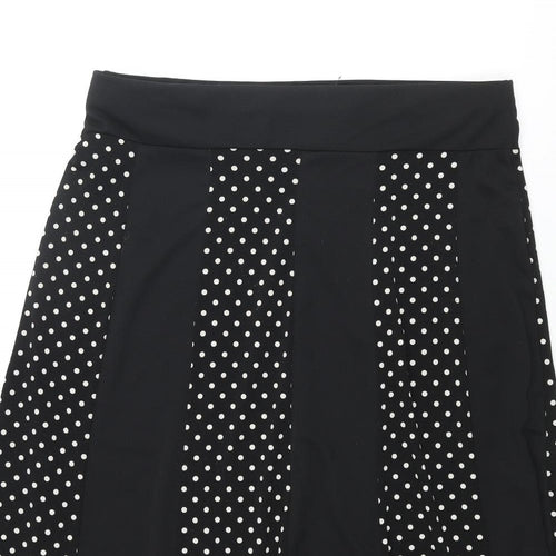 Just Elegance Womens Black Polyester Flare Skirt Size 16 - Panelled Polka Dot