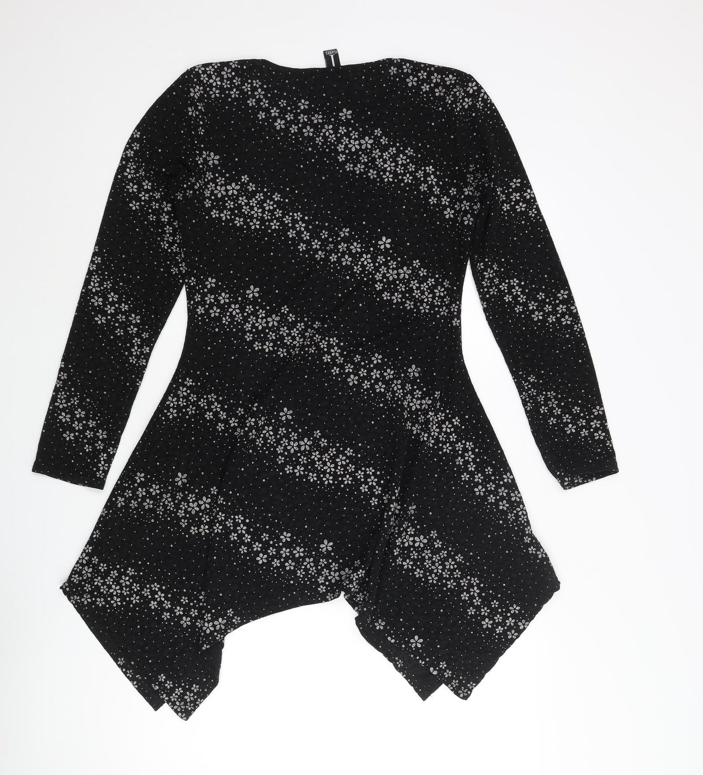 Izabel London Womens Black Floral Polyester Fit & Flare Size 12 Round Neck Pullover