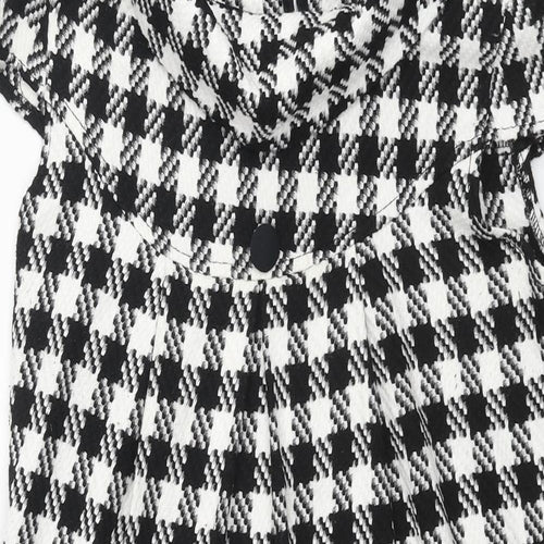 Tsega Womens Black Houndstooth Polyester Shift Size 10 Collared Button - Button Detail