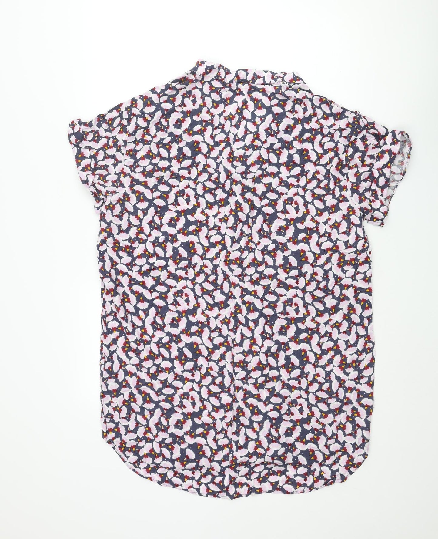 H&M Womens Multicoloured Geometric Viscose Shift Size 16 V-Neck Pullover