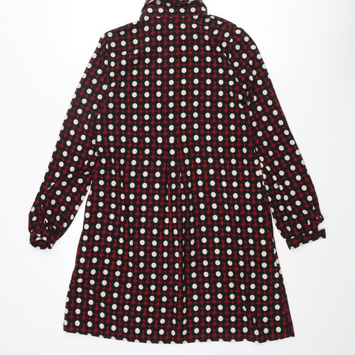 Hallhuber Womens Multicoloured Geometric Polyester Shirt Dress Size 6 Collared Button - Floral Pattern