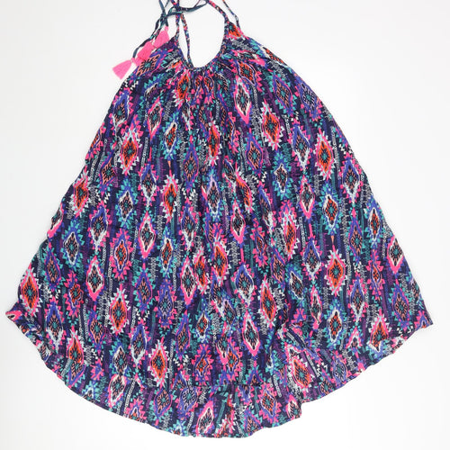 Accessorize Womens Multicoloured Geometric Viscose Cover Up Size M - Tassle Strap