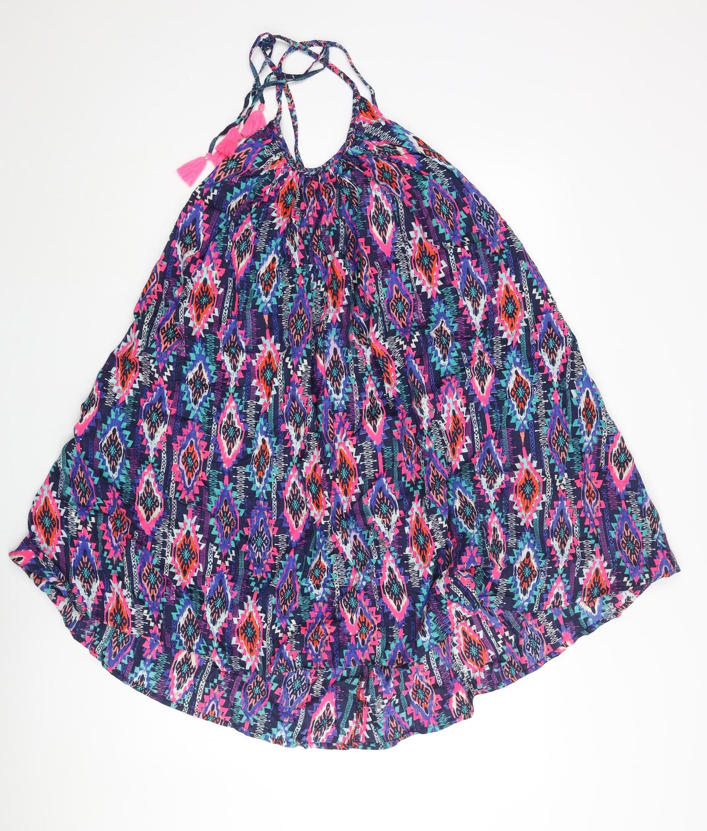 Accessorize Womens Multicoloured Geometric Viscose Cover Up Size M - Tassle Strap