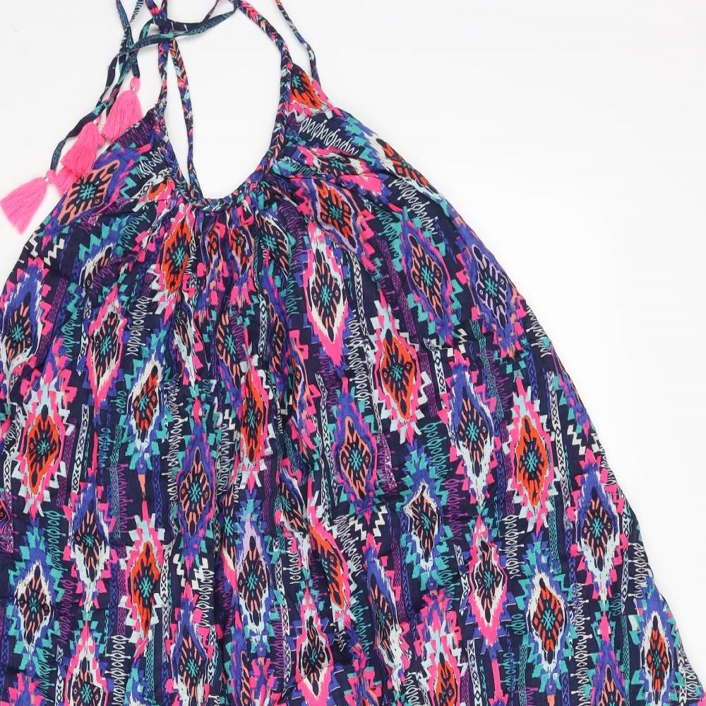 Accessorize Womens Multicoloured Geometric Viscose Cover Up Size M - Tassle Strap