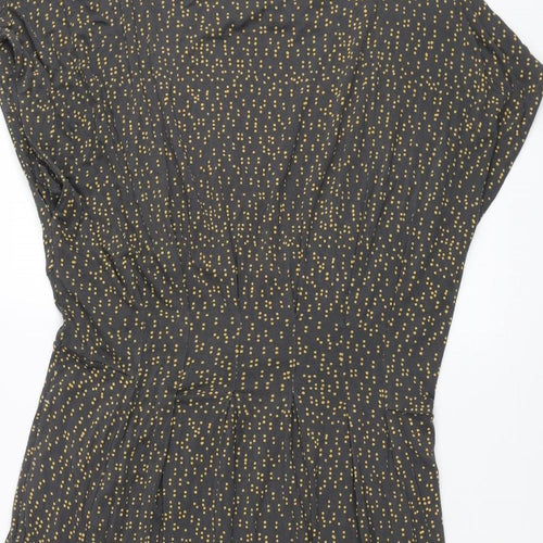 White Stuff Womens Grey Geometric Viscose Shift Size 16 Round Neck Pullover