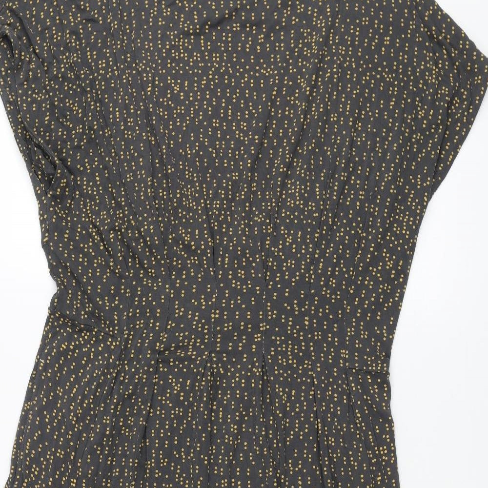 White Stuff Womens Grey Geometric Viscose Shift Size 16 Round Neck Pullover