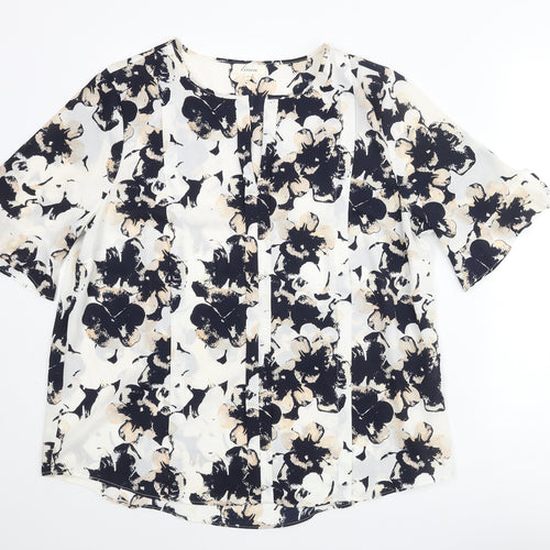 Linea Womens Multicoloured Floral Polyester Basic Blouse Size 18 V-Neck