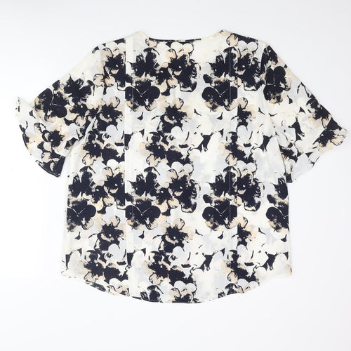 Linea Womens Multicoloured Floral Polyester Basic Blouse Size 18 V-Neck