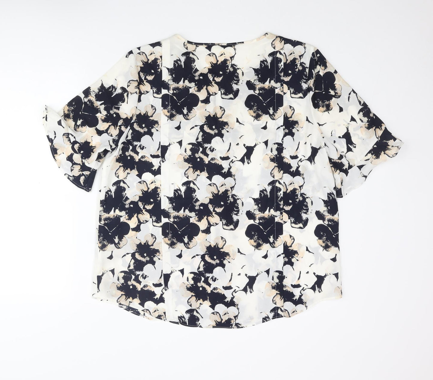 Linea Womens Multicoloured Floral Polyester Basic Blouse Size 18 V-Neck