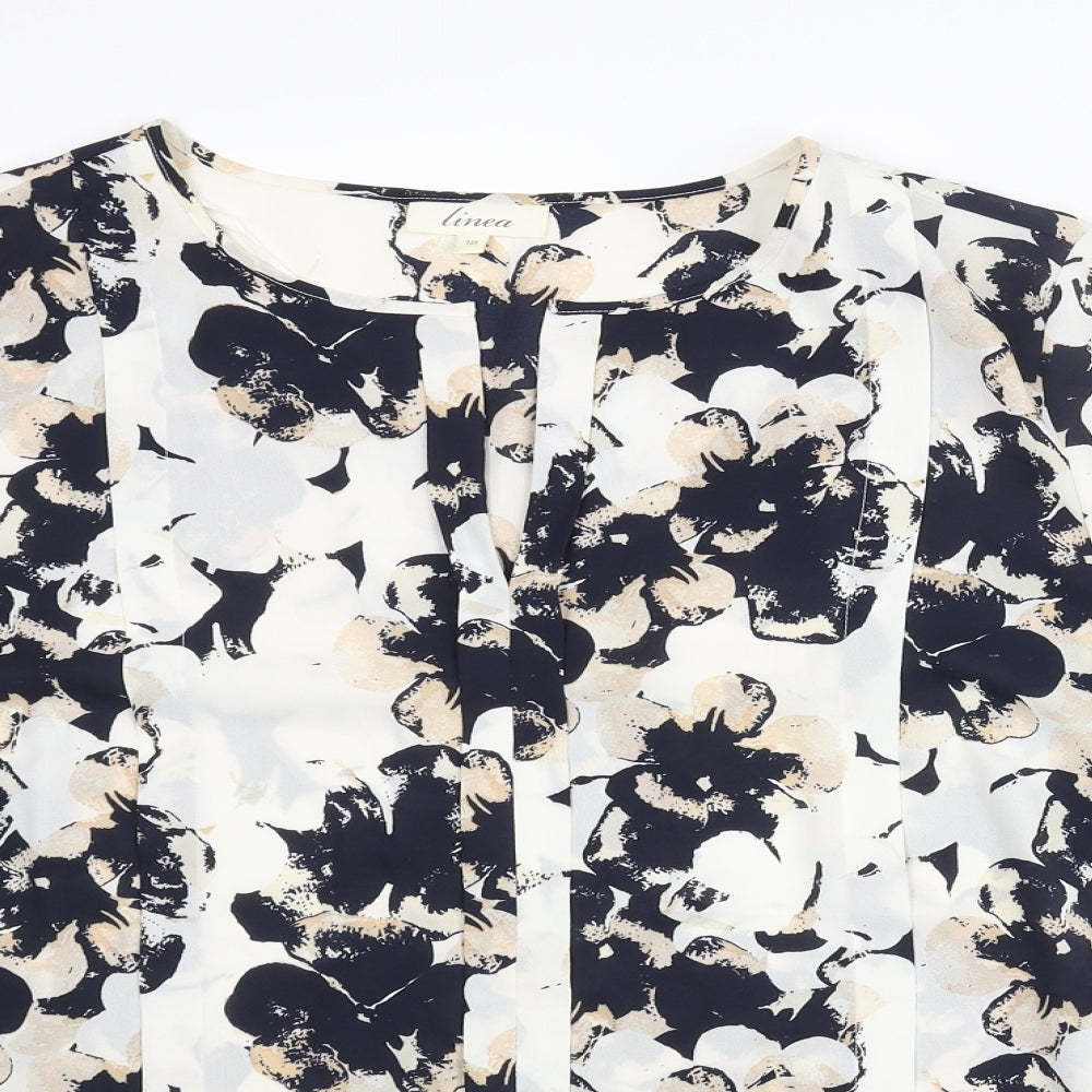 Linea Womens Multicoloured Floral Polyester Basic Blouse Size 18 V-Neck