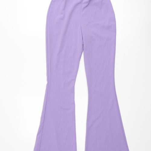 ASOS Womens Purple Polyester Trousers Size 6 L31 in Regular