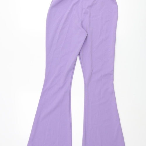 ASOS Womens Purple Polyester Trousers Size 6 L31 in Regular
