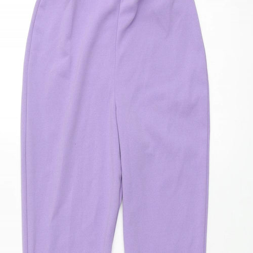 ASOS Womens Purple Polyester Trousers Size 6 L31 in Regular