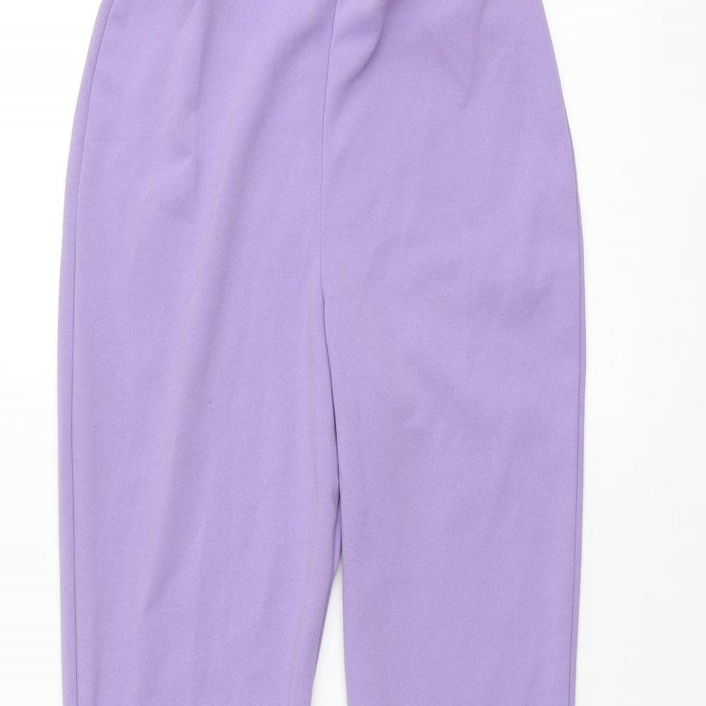 ASOS Womens Purple Polyester Trousers Size 6 L31 in Regular