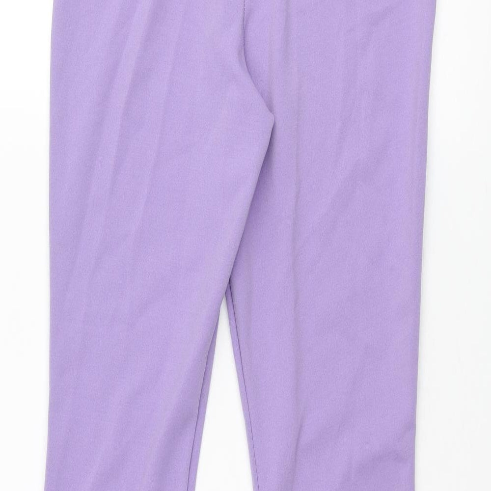 ASOS Womens Purple Polyester Trousers Size 6 L31 in Regular