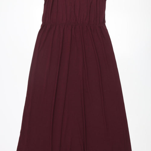 H&M Womens Red Polyester Maxi Size M Round Neck Pullover